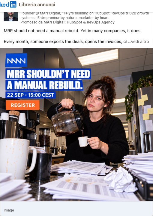 LinkedIn thought leader ad from Romeo Mann, Founder at MAN Digital, promoted by MAN Digital